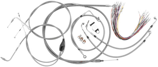 Burly Extended S.S. Control Cable Kit 16" Ape Hanger w/ Cruise - Silver