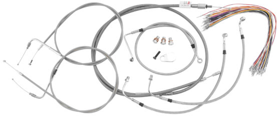 Extended Braided S.S. Control Cable Kit for Baggers - 14" tall bars - Image 2