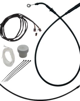 Fat Baggers EZ Install +6in Cable Kit Black For Harley FLHT FLHX