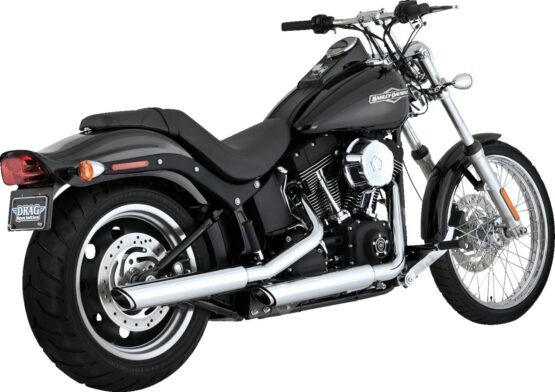 Vance & Hines Twin Slash 3" Slip-On Mufflers Chrome For Harley Softail