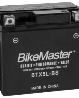BikeMaster Maintenance Free Battery Replaces YTX5L-BS BTX5L-BS 12V 80CCA