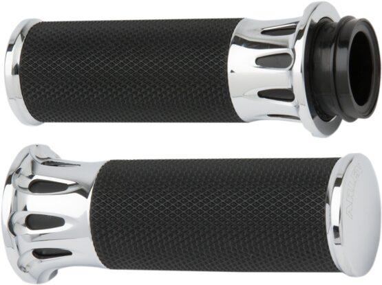 Arlen Ness Deep Cut Fusion Series Grips Chrome