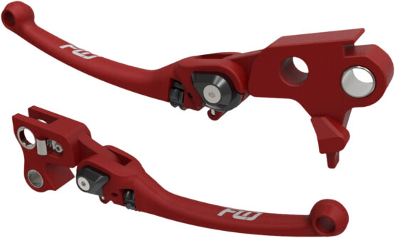 FLO Motorsports MX Style Adjustable Lever Set Red For 17-20 Harley FLH/FLT - Image 2