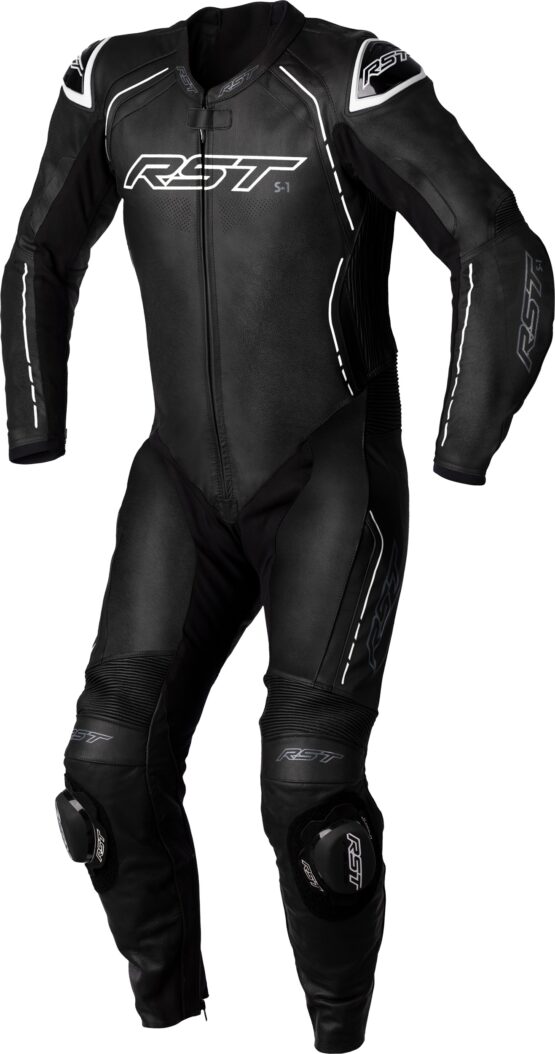 RST S1 CE Leather Suit Black/White Men's S
