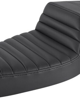 Step-Up Rear Lattice Stitch Tuck and Roll 2-Up Seat - Black