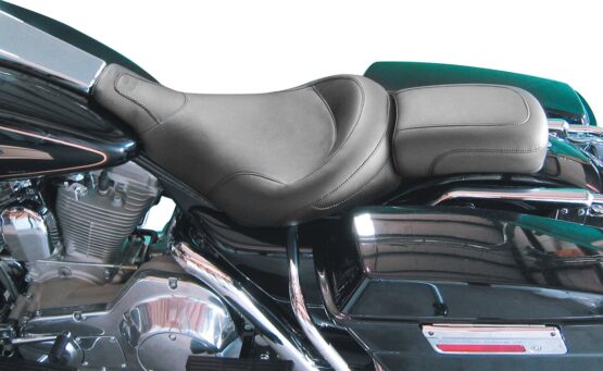 Mustang Vintage Solo Seat Black 15" Plain Fits Harley FLHT/FLR 97-07 - Image 2