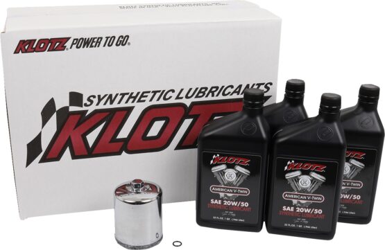 Klotz Oil Change Kit for Harley Evolution Sportster 20W-50, 4 Quarts