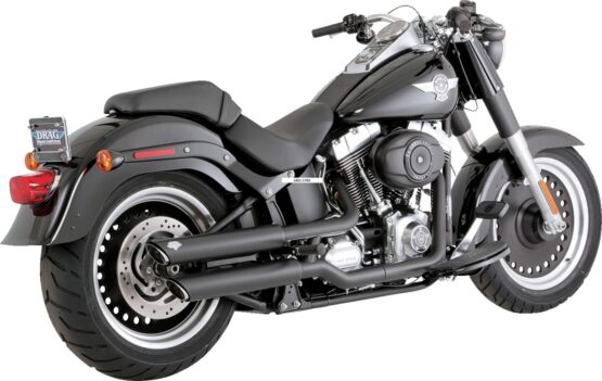 Vance & Hines Twin Slash 3in Slip-On Mufflers Black For Harley Softail