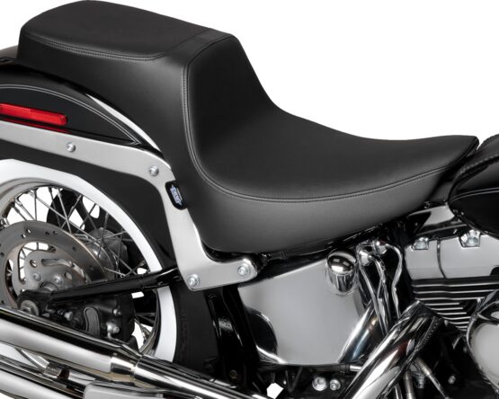 Drag Specialties Predator 2-Up Smooth Vinyl Seat Black For Harley FLST 00-17 - Image 2