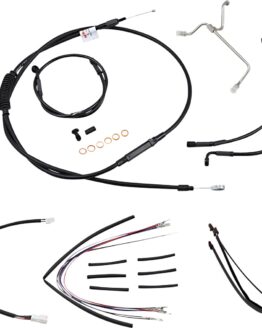 Extended Black Control Cable Kit for 13" Bagger Bars