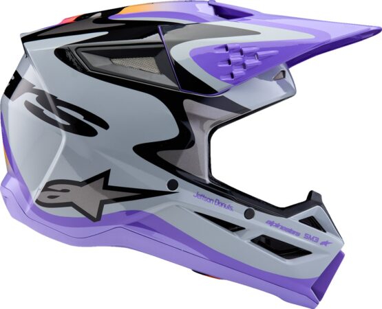 Alpinestars Youth SM3 Jettson Helmet Gloss Black/Gray/Purple Large - Image 2