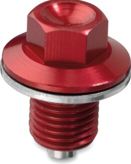 Moose Magnetic Drain Plug M12x1.25x17mm Red with Washer