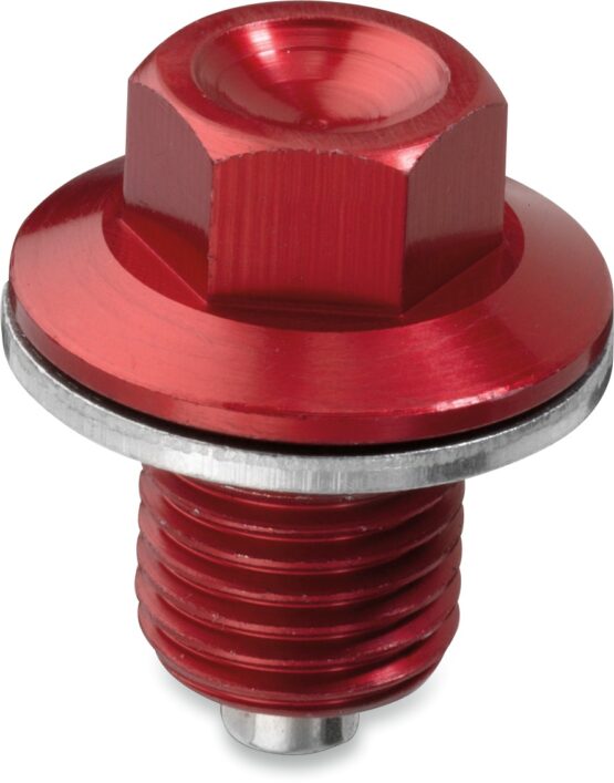 Moose Magnetic Drain Plug Red M12x1.5x15mm w/ Washer