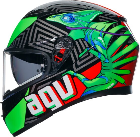 AGV K3 Kamaleon Helmet XL Green Red Gloss Unisex - Image 2
