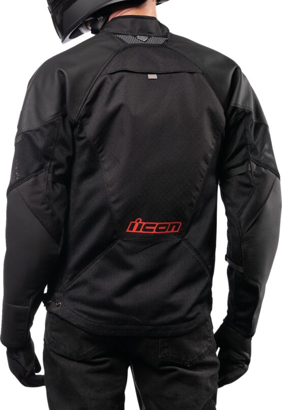 ICON Mesh AF Leather Jacket Men's M Black/Red - Image 3