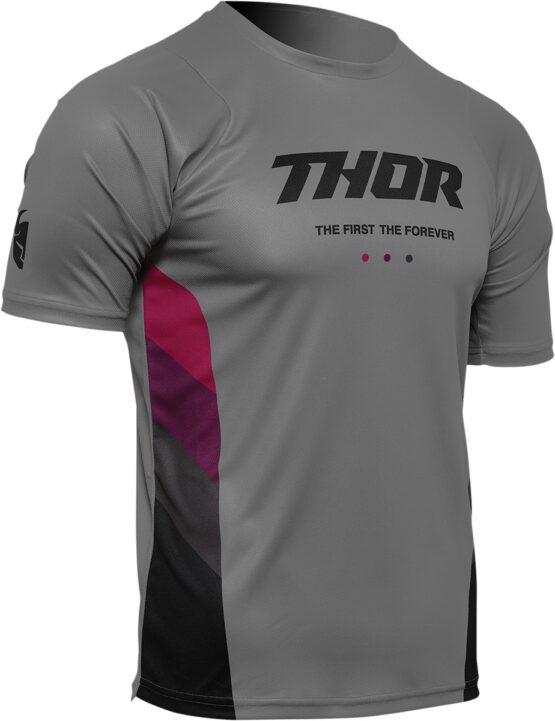 THOR Assist React MTB Jersey Gray/Purple Men's Medium - Image 2