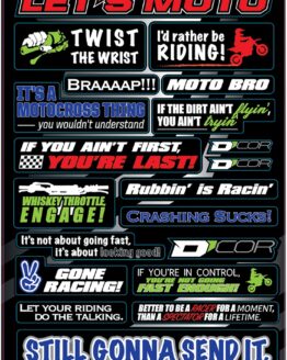 Moto Talk Universal Decal Sheet - 12 mil Ultracurve Vinyl