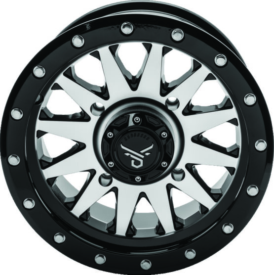 QuadBoss Wagon Wheel 14x7 4+3 4/156 Black Machined