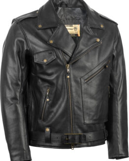 Highway 21 Murtaugh Jacket Black Small - Men's Leather Motorcycle Jacket