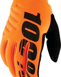 100 Percent Brisker Youth Gloves Fluo Orange/Black Large