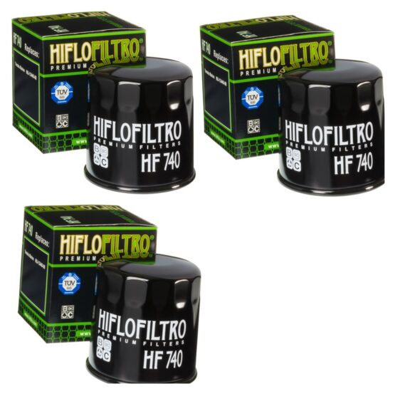 HF740 Oil Filter - Black - 3 Pack