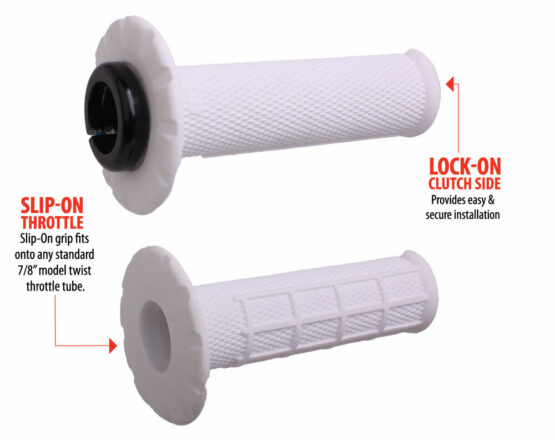 ODI Universal Lock-On Half Waffle Grips White/Black