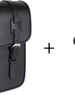 Customacces Ibiza Saddlebag Black Left with Base and Support