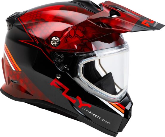 Fly Racing Trekker CW Conceal Helmet Red/Black XL Dual Shield - Image 2