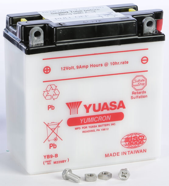 Yuasa YB9-B Yumicron 12V Battery For Motorcycles and Scooters