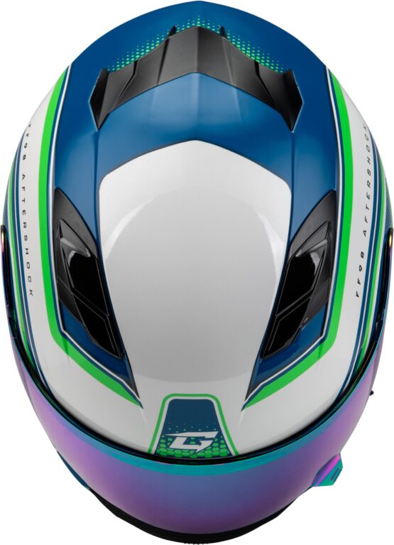 GMAX FF-98 Aftershock Helmet White/Neon Green Small - Image 3