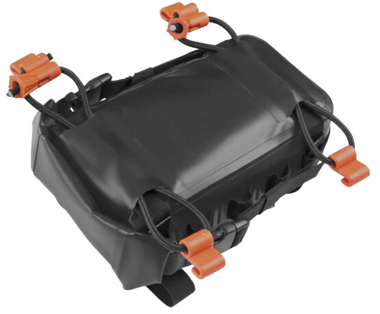 Roll Top Fender Bag Black/Orange - Image 2