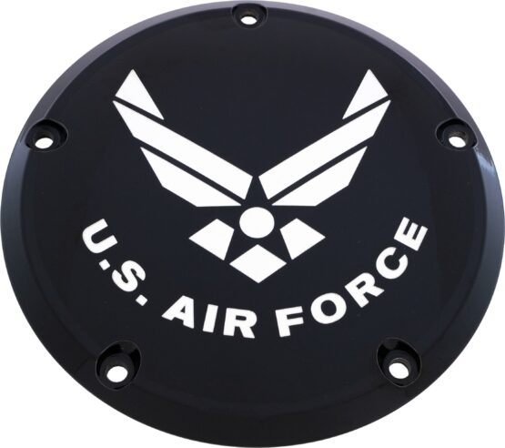 Custom Engraving Air Force Black Derby Cover For Harley FLT/FLH M8 7-Hole