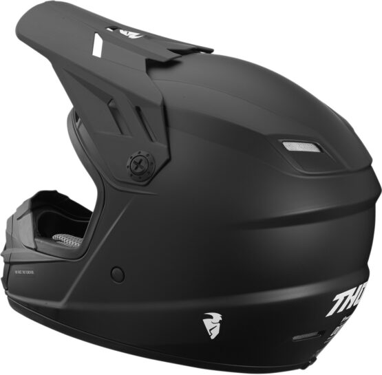 Youth Sector Full Face Offroad Helmet Solid Black Y-Medium - Image 3