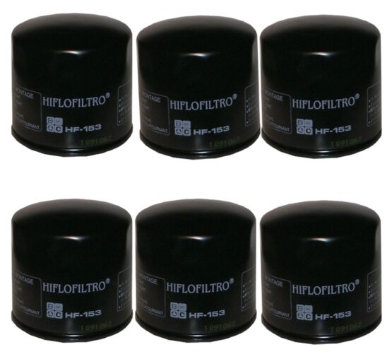 HF153 Oil Filter - Black - 6 Pack