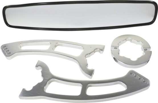 Beard 14" Rear View Mirror Kit Chrome Wide Angle Clamp-On Silver Fits Wildcat - Image 2