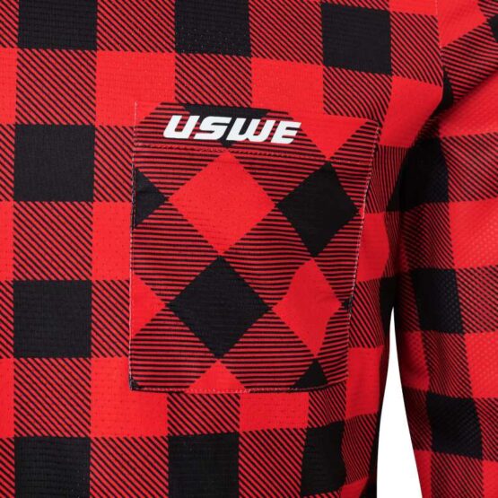USWE Flannel Long Sleeve Off-Road Jersey Flame Red Medium - Image 3