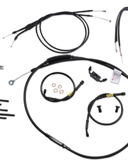 Extended Black Control Cable Kit For 12" T-Bar Handlebars