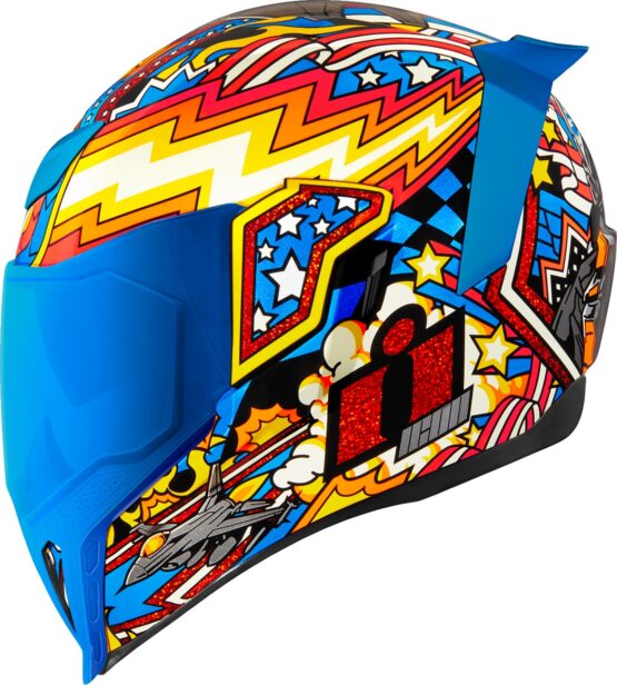 ICON Airflite Flyboy Helmet - Large, Blue - Image 3