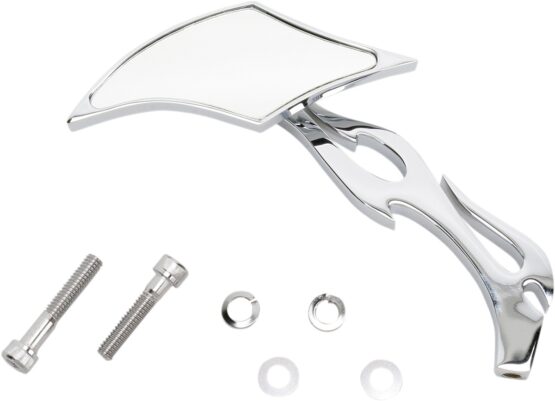 Drag Specialties Gothic Left Side Mirror with Sculptured Stem Chrome
