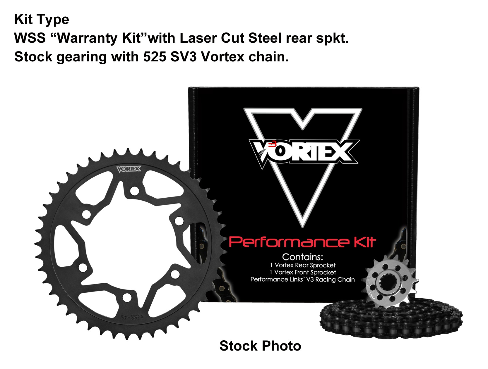 V3 Chain & Sprocket Kit Black SX Chain 525 16/45 Black Steel - Image 5