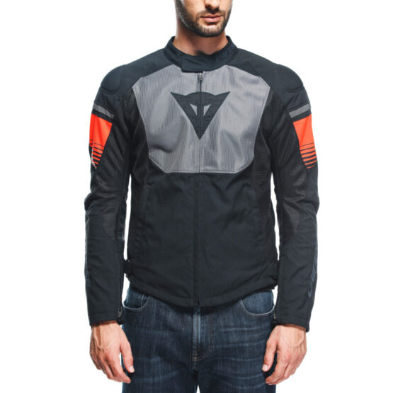 Dainese Air Fast Tex Jacket Black Gray Fluorescent-Red Size 50 - Image 2