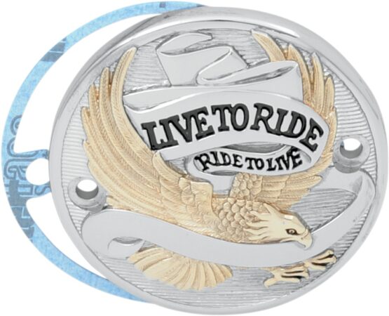 Drag Specialties Live To Ride Points Cover Black Gold Chrome For Harley-Davidson