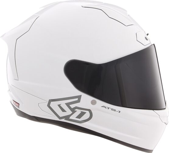 6D ATS-1R Solid Full Face Helmet Gloss White Large