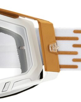 Racecraft 2 White / Gold Goggles - Clear Lens