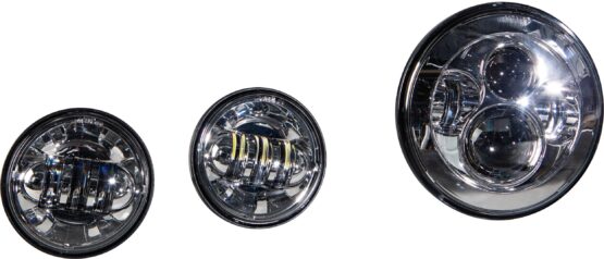 HardDrive LED Headlight and Passing Lamp Set Chrome