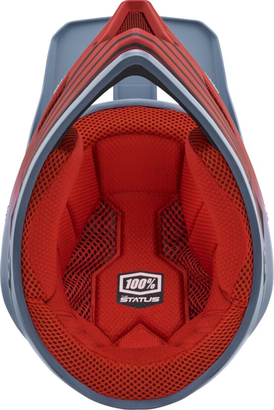 100% Status Bicycle Helmet Full Face Red Caltec Gray Large - Image 3