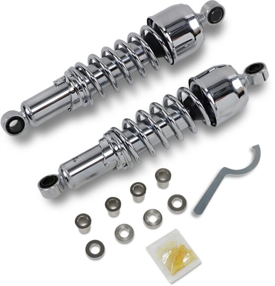 Drag Specialties 12.5in Chrome Rear Shock Absorbers Pair For Harley