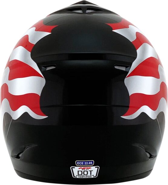 AFX FX-17 Flag Helmet 3XL Black/Blue/Red/White Unisex - Image 4