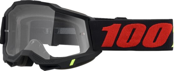 100 Percent Accuri 2 Goggles Morphuis Black Red Clear Lens Adult