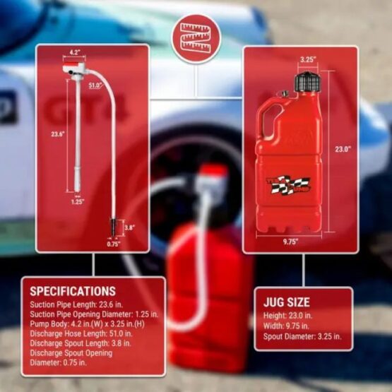 TRJ5XLR 5 Gallon Racing Jug w/ Transfer Pump (Includes Gas Can) - Image 2